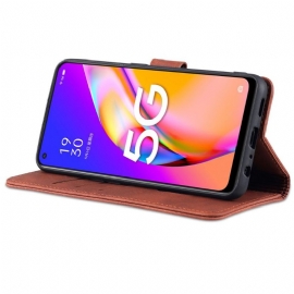 Pouzdra Na Oppo A74 5G / A54 5G Flipové Pouzdro Držák Karty Azns