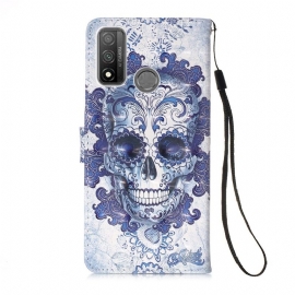 Kožené Pouzdro Na Huawei P Smart 2020 Vzor Calavera