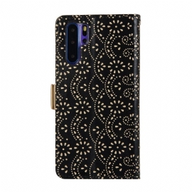 Flipové Pouzdro Na Huawei P30 Pro Květinová Krajka