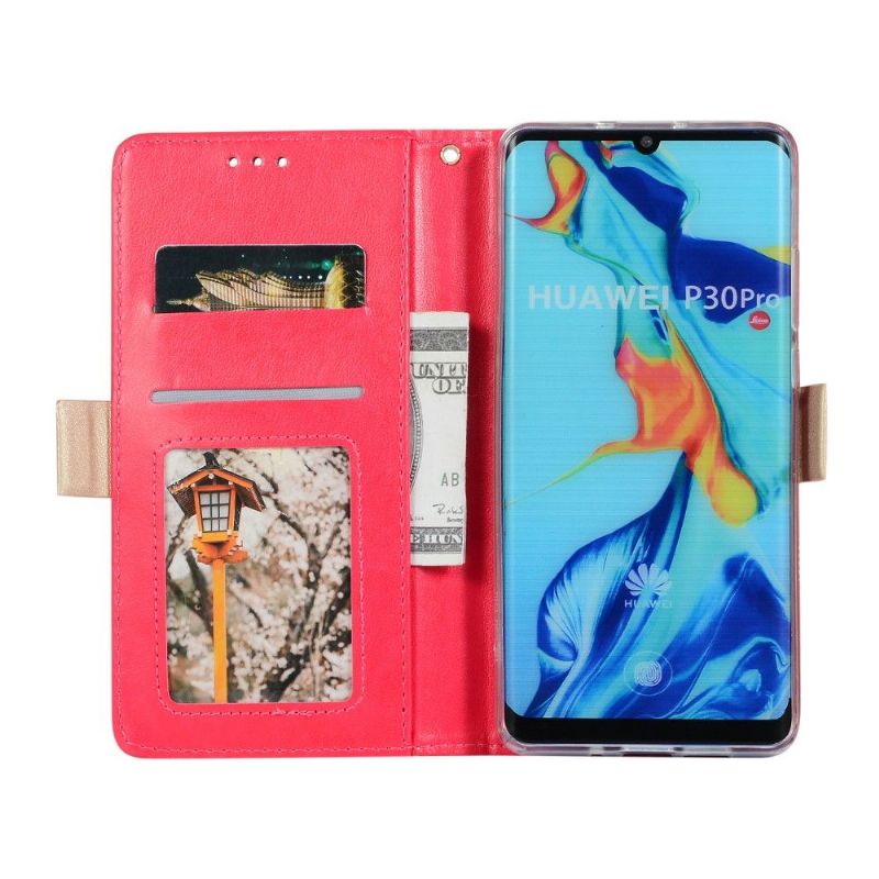 Flipové Pouzdro Na Huawei P30 Pro Květinová Krajka