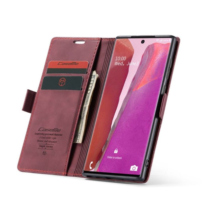 Flipové Pouzdro Na Samsung Galaxy Note 20 Golias Leather Effect - Wine Red