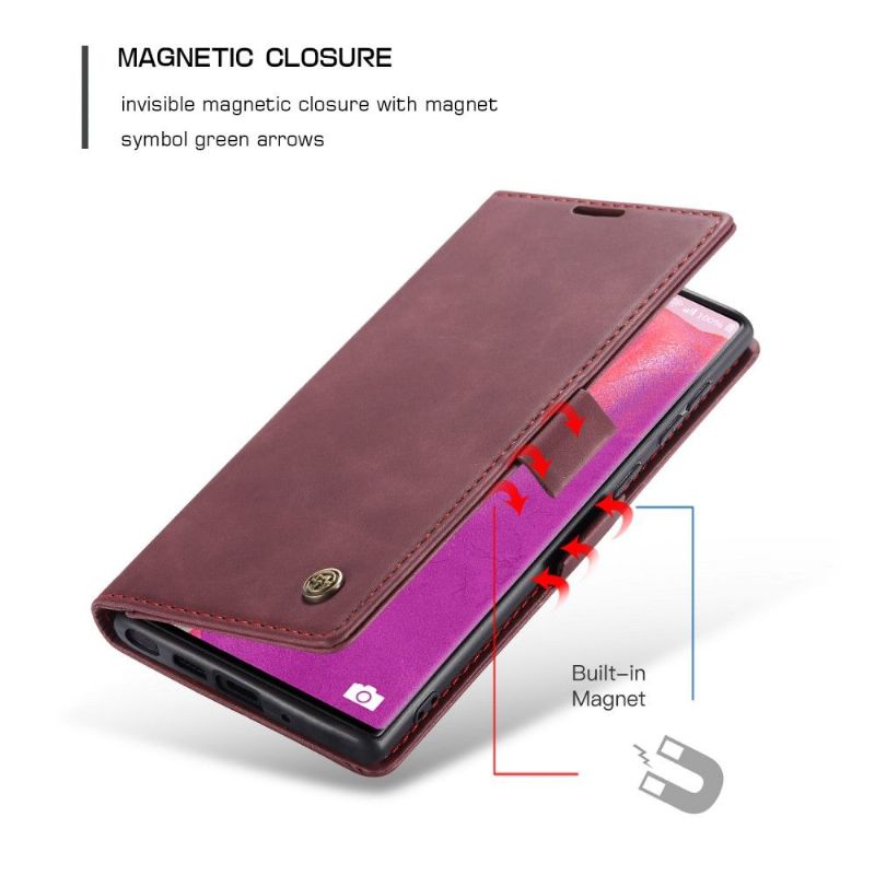 Flipové Pouzdro Na Samsung Galaxy Note 20 Golias Leather Effect - Wine Red