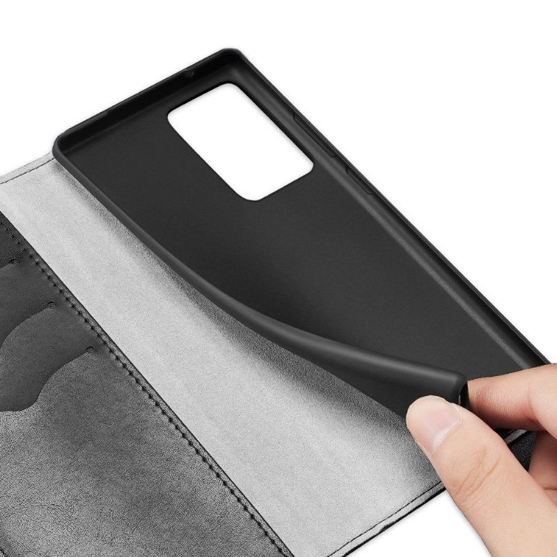 Flipové Pouzdro Na Samsung Galaxy Note 20 Umělá Kůže Serie Kado - Černá