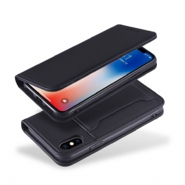 Kožené Pouzdro Folio Na iPhone X / XS Flipové Pouzdro Měkký Dotek