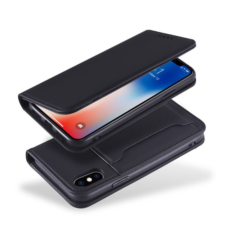 Kožené Pouzdro Folio Na iPhone X / XS Flipové Pouzdro Měkký Dotek