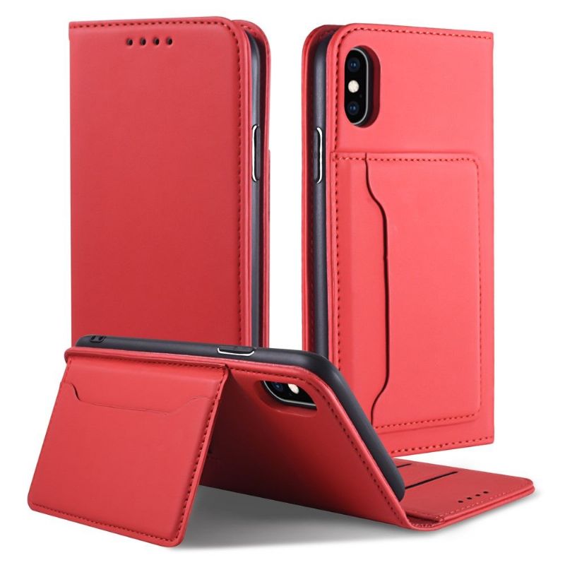 Kožené Pouzdro Folio Na iPhone X / XS Flipové Pouzdro Měkký Dotek