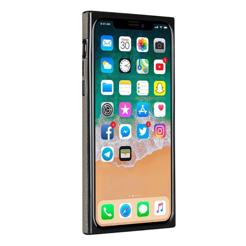 Kryt Na iPhone X / XS Kožený Efekt S Páskem