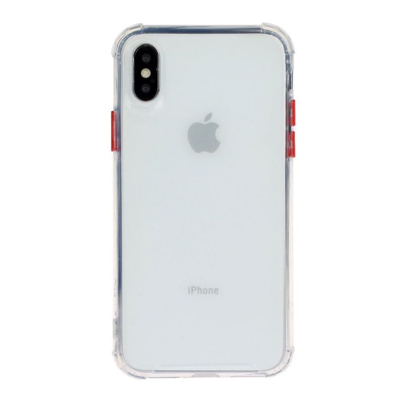 Kryt Na iPhone X / XS Poloprůhledné S Barevným Tlačítkem