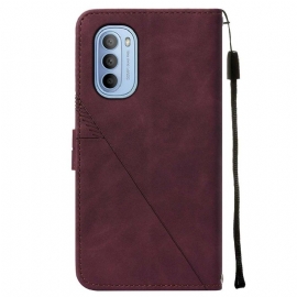 Flipové Pouzdro Na Motorola Moto G31 / Moto G41 Kožený Efekt S Geometrickým Designem