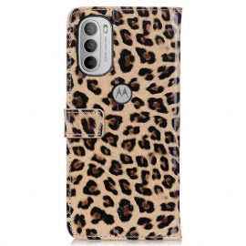 Flipové Pouzdro Na Motorola Moto G31 / Moto G41 Styl Leoparda Z Umělé Kůže