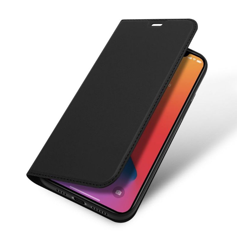 Kožené Pouzdro Folio Na iPhone 12 Pro Max Obchodní Saténový Efekt