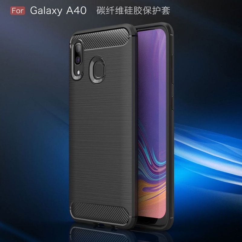 Kryt Na Samsung Galaxy A40 Uhlíkový Kartáčovaný Gel