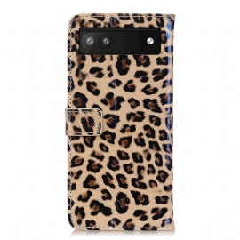 Flipové Pouzdro Na Google Pixel 6a Styl Leoparda Z Umělé Kůže