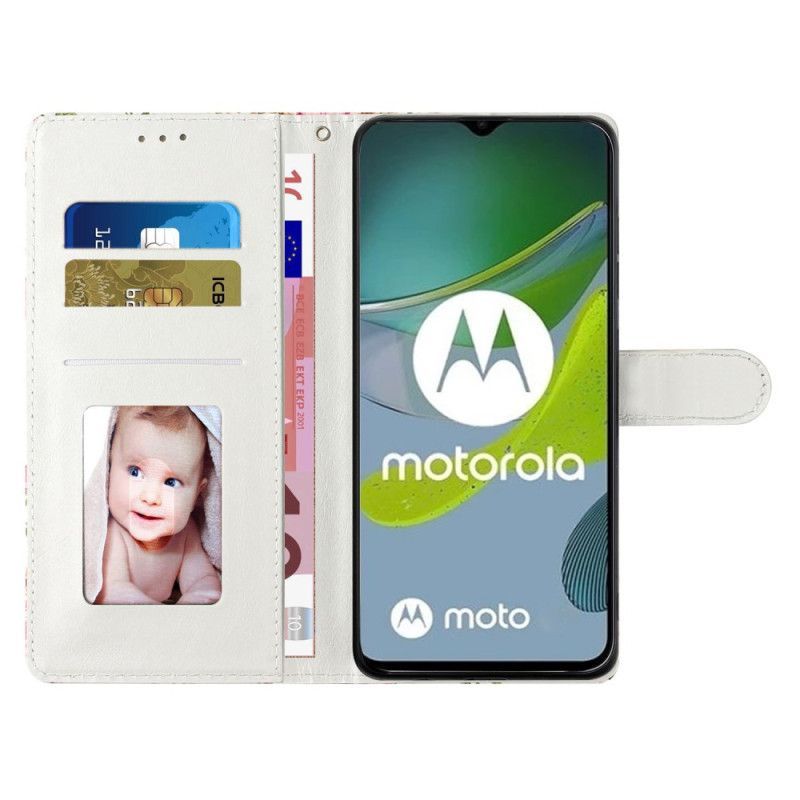 Flipové Pouzdro Na Moto G73 5G Na Lana Lanyard Wolf