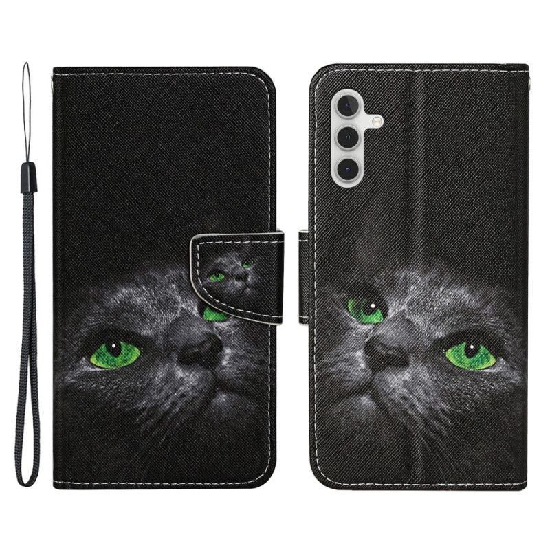 Flipové Pouzdro Na Samsung Galaxy A54 5G Na Lana Green Eyed Cat In Pop