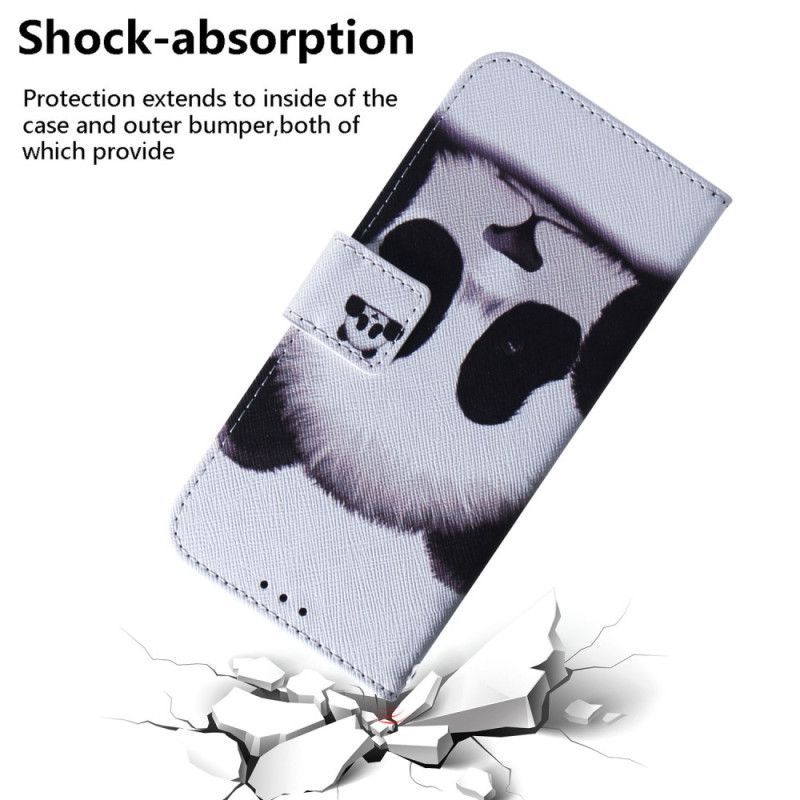 Flipové Pouzdro Na Samsung Galaxy A54 5G Na Lana Lanyard Panda Fan