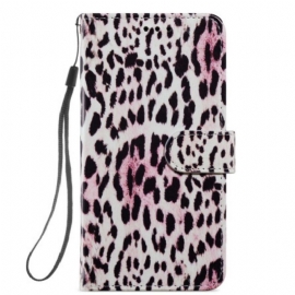 Flipové Pouzdro Na Samsung Galaxy A54 5G Na Lana Strappy Leopard Styl