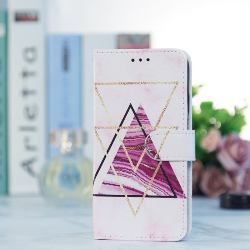 Flipové Pouzdro Na Samsung Galaxy A54 5G Na Lana Strappy Styl Mramor