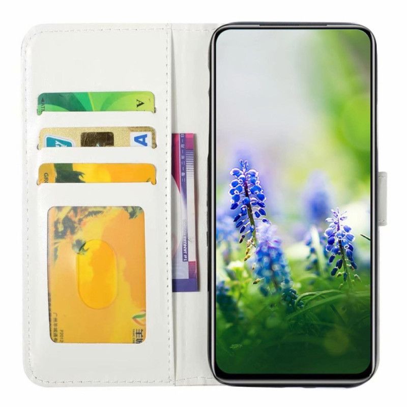 Flipové Pouzdro Na Samsung Galaxy A54 5G Vlk Pod Měsícem S Lanyardem