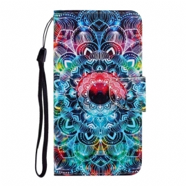 Kožené Pouzdro Na Samsung Galaxy A54 5G Na Lana Strappy Mandala