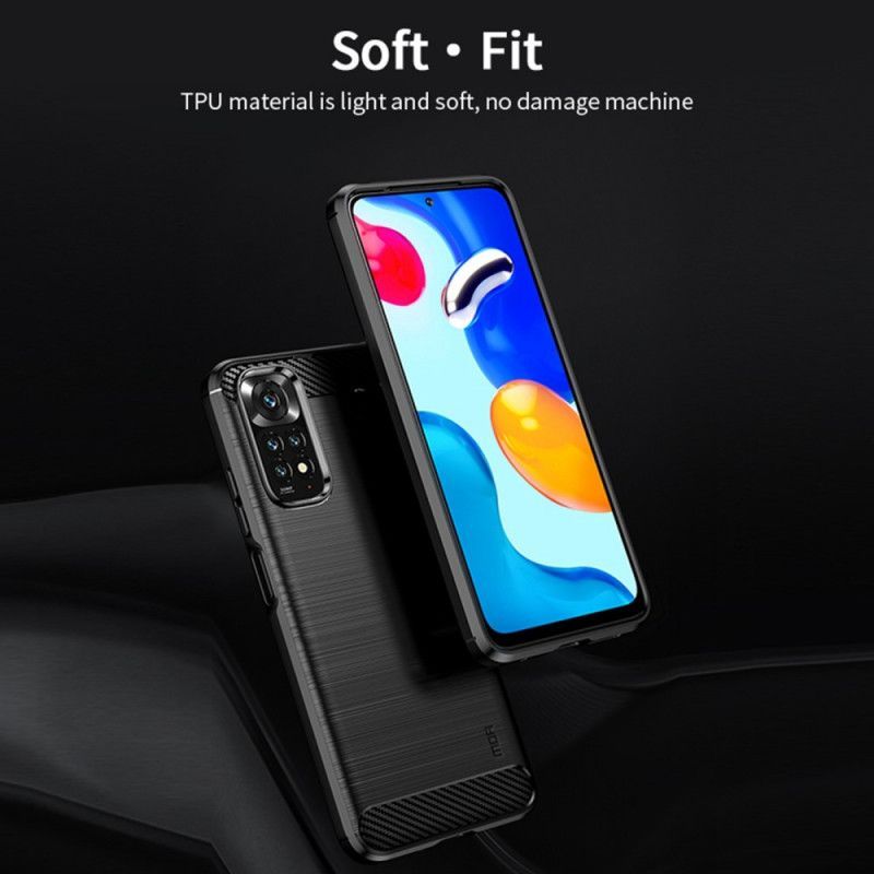 Kryt Na Xiaomi Redmi Note 11 / 11S Mofi Kartáčované Uhlíkové Vlákno