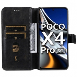 Flipové Pouzdro Na Poco X4 Pro 5G Efekt Kůže Enkay