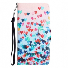 Flipové Pouzdro Na Xiaomi 12T / 12T Pro Na Lana Strappy Hearts