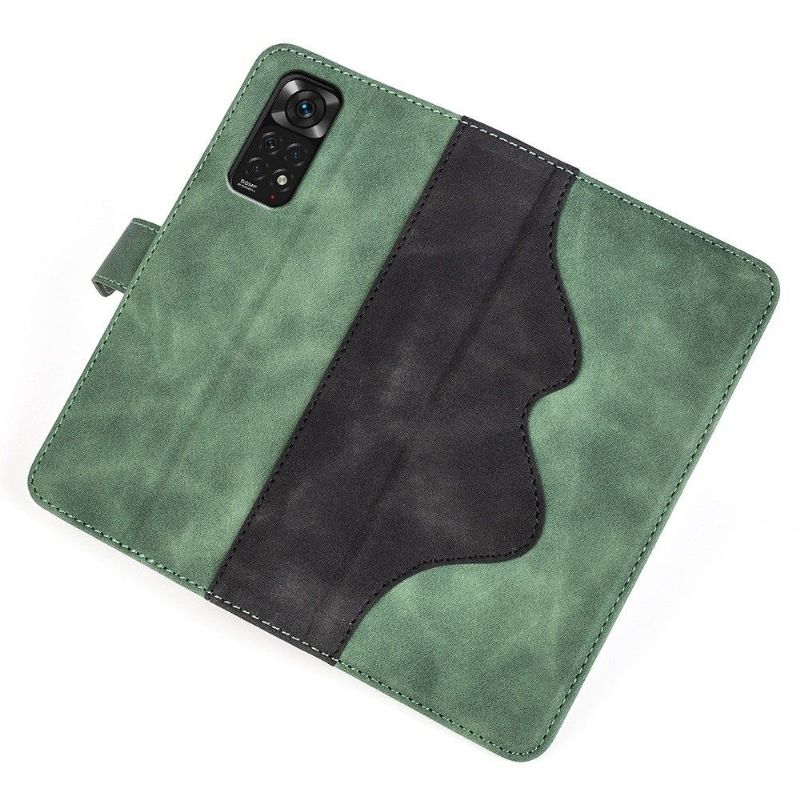 Kožené Pouzdro Na Xiaomi Redmi Note 11 / Note 11S Flipové Pouzdro Bicolor Folio Stand