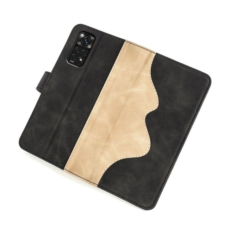 Kožené Pouzdro Na Xiaomi Redmi Note 11 / Note 11S Flipové Pouzdro Bicolor Folio Stand