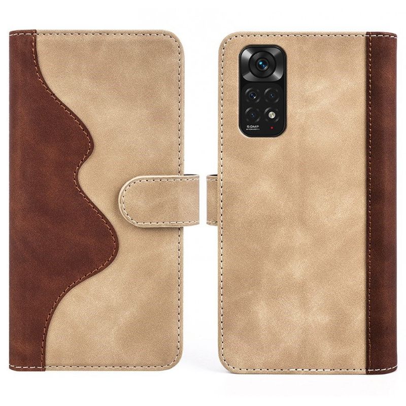 Kožené Pouzdro Na Xiaomi Redmi Note 11 / Note 11S Flipové Pouzdro Bicolor Folio Stand