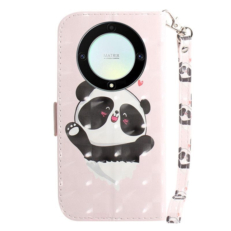 Flipové Pouzdro Na Honor Magic 5 Lite Na Lana Panda Love With Lanyard