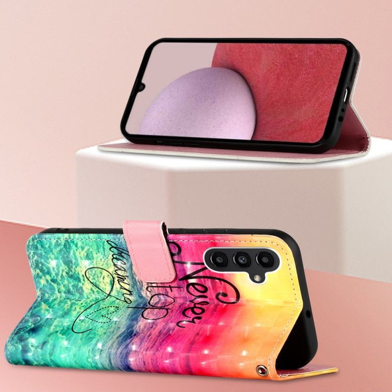 Kožené Pouzdro Na Samsung Galaxy A14 / A14 5G Na Lana Nikdy Nepřestávej Dreaming Strappy