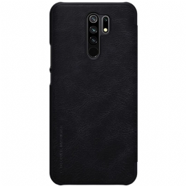 Flipové Pouzdro Na Xiaomi Redmi 9 Kožený Efekt Řady Qin