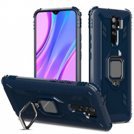 Kryt Na Xiaomi Redmi 9 Karbonový Vzhled S Opěrným Kroužkem