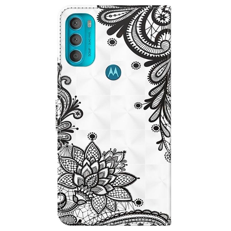 Flipové Pouzdro Na Motorola Moto G71 5G Krajkové Květiny