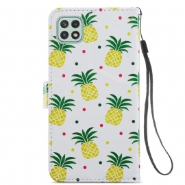 Flipové Pouzdro Na Samsung Galaxy A22 5G Ananas