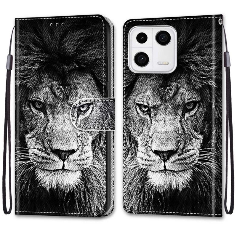 Flipové Pouzdro Na Xiaomi 13 Na Lana Lanyard Lion