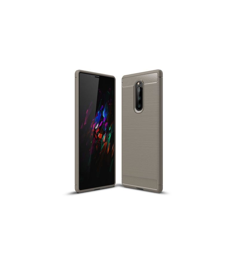 Kryt Na Sony Xperia 1 Uhlíkový Kartáčovaný Gel