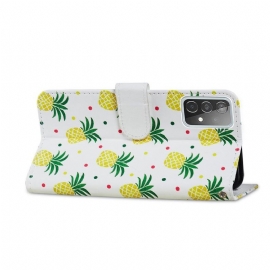 Kožené Pouzdro Na Samsung Galaxy A72 4G / A72 5G Ananas