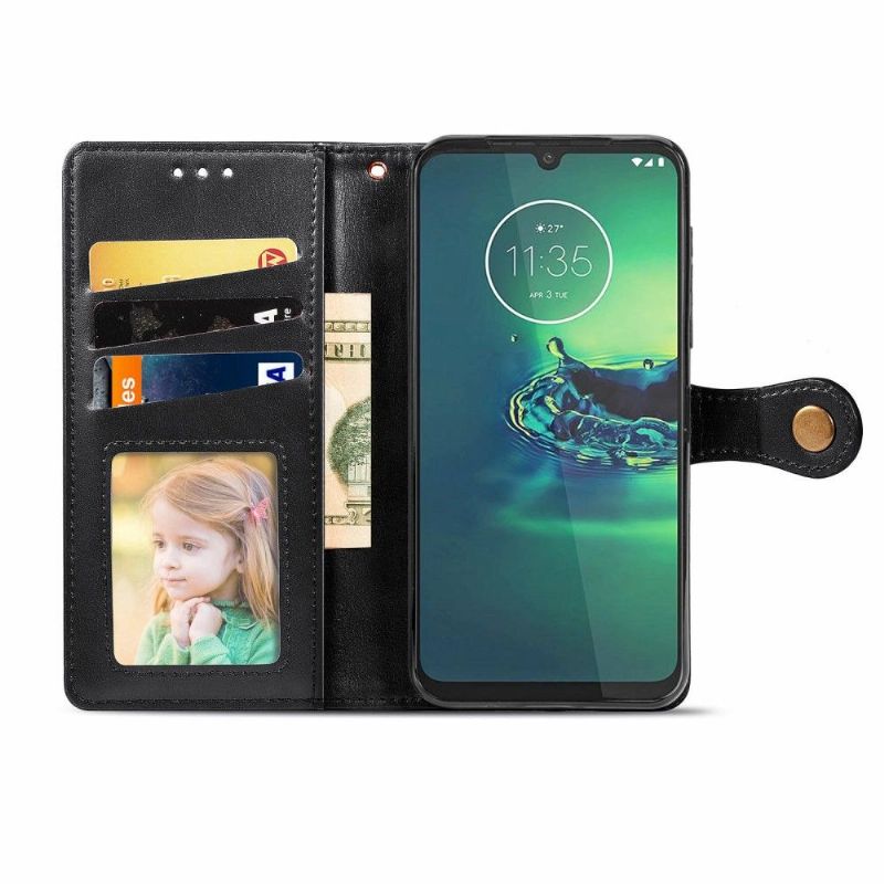 Flipové Pouzdro Na Motorola Moto G8 Plus Držák Karty Indila Z Umělé Kůže