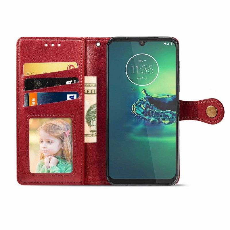 Flipové Pouzdro Na Motorola Moto G8 Plus Držák Karty Indila Z Umělé Kůže