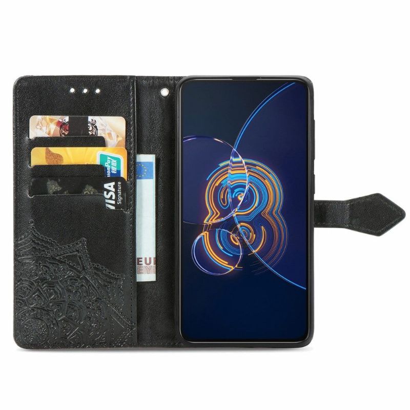 Flipové Pouzdro Na Asus Zenfone 8 Flip Kožené Pouzdro Mandala Reliéf Z Umělé Kůže