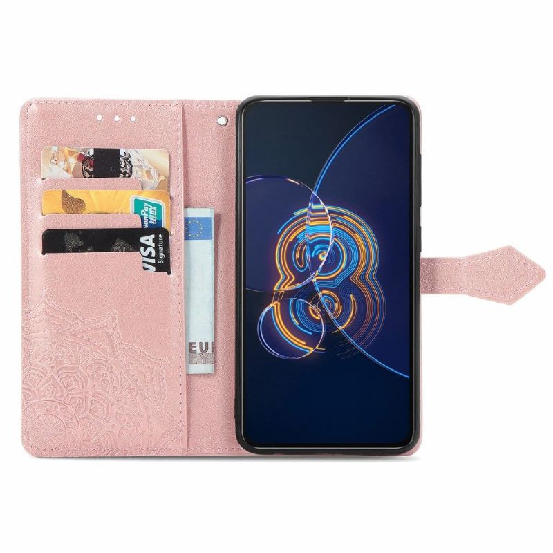 Flipové Pouzdro Na Asus Zenfone 8 Flip Kožené Pouzdro Mandala Reliéf Z Umělé Kůže