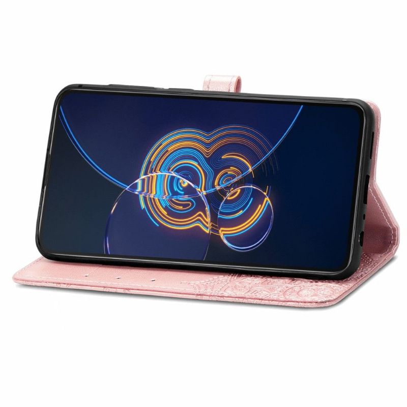 Flipové Pouzdro Na Asus Zenfone 8 Flip Kožené Pouzdro Mandala Reliéf Z Umělé Kůže