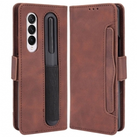 Kožené Pouzdro Na Samsung Galaxy Z Fold 4 Spy With Pen Storage