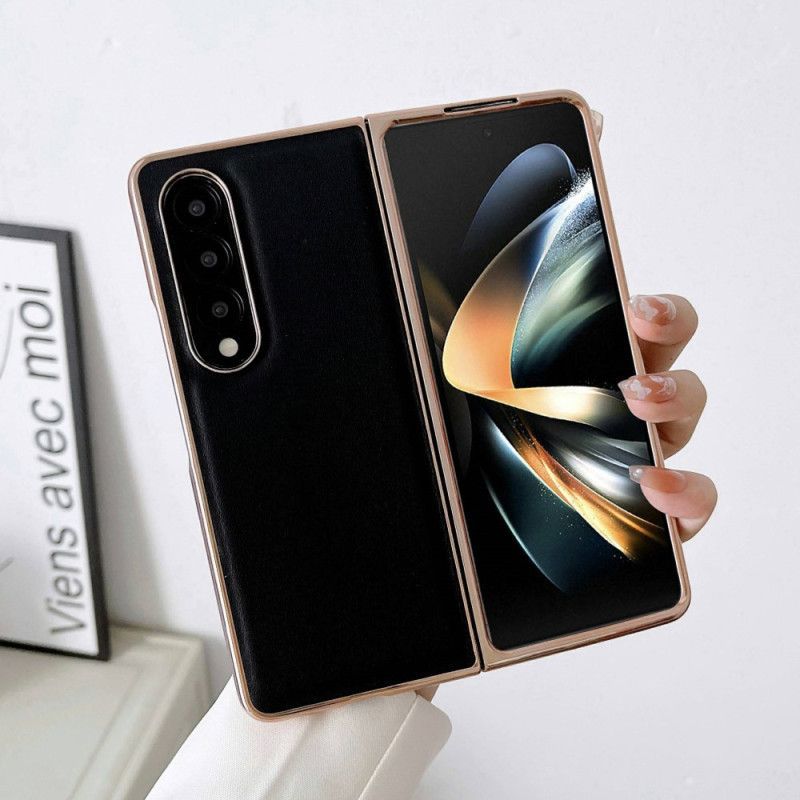 Kryt Na Samsung Galaxy Z Fold 4 Obyčejná Prémiová Umělá Kůže