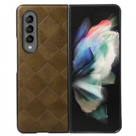 Kryty Na Mobil Na Samsung Galaxy Z Fold 4 Kostkovaný Vzor Imitace Kůže