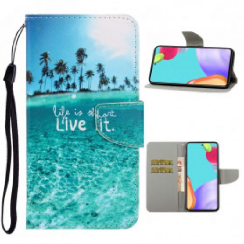 Flipové Pouzdro Na Samsung Galaxy A52 4G / A52 5G / A52s 5G Na Lana Live It At Lanyard