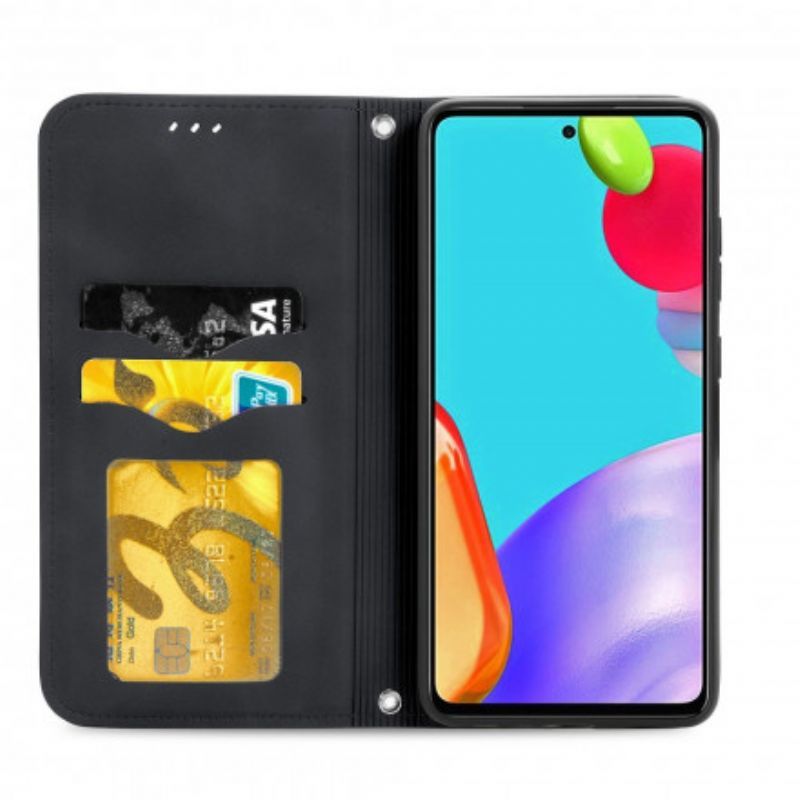 Kryty Na Mobil Na Samsung Galaxy A52 4G / A52 5G / A52s 5G Flipové Pouzdro Elegantní Kožený Efekt