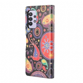 Kožené Pouzdro Na Samsung Galaxy A32 4G Paisley Flower